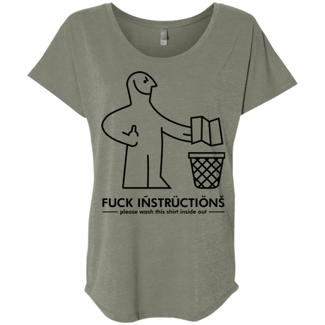 T-Shirts Venetian Grey / X-Small FuckInstructions Triblend Dolman Sleeve