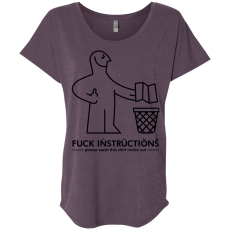 T-Shirts Vintage Purple / X-Small FuckInstructions Triblend Dolman Sleeve