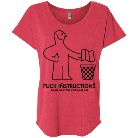 T-Shirts Vintage Red / X-Small FuckInstructions Triblend Dolman Sleeve