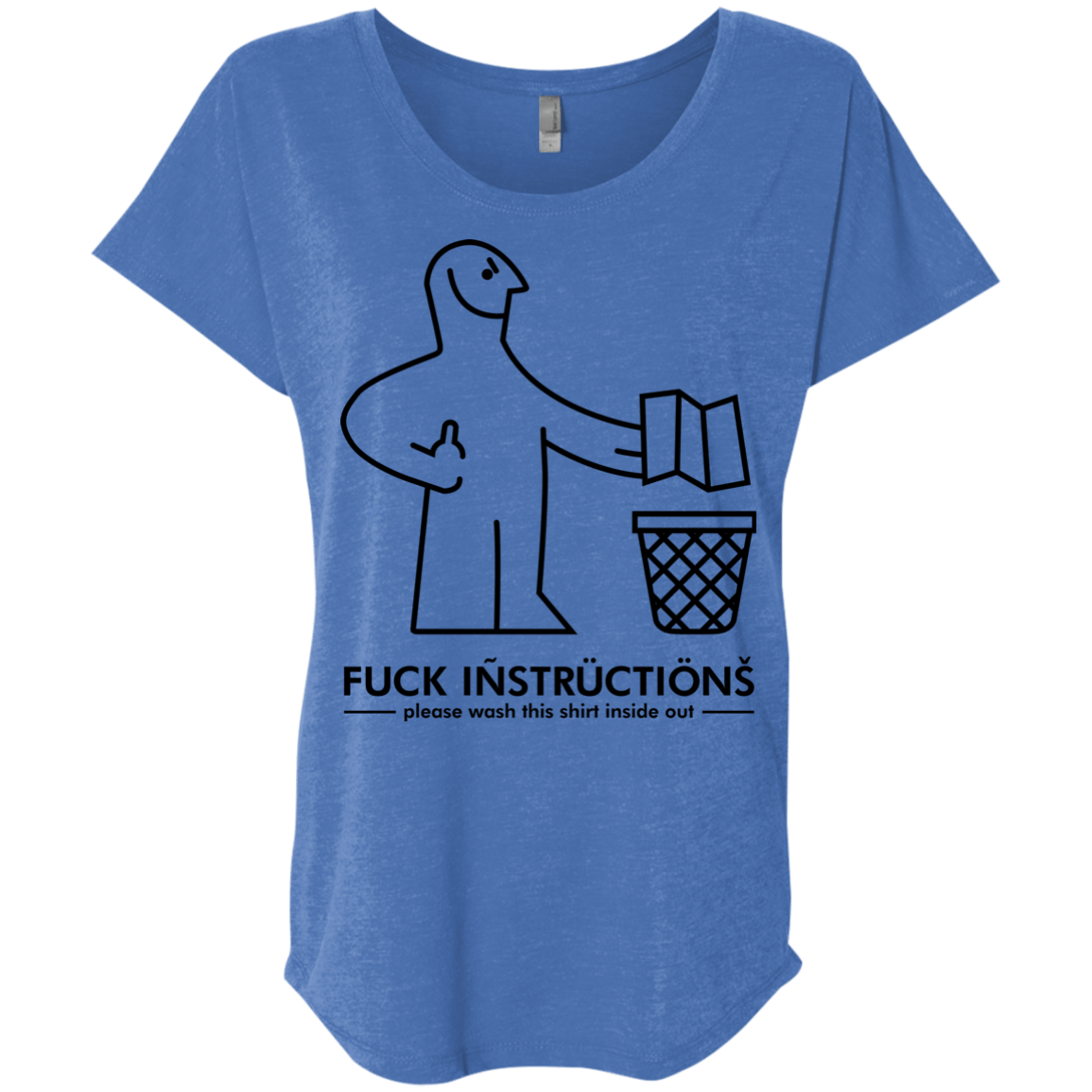 T-Shirts Vintage Royal / X-Small FuckInstructions Triblend Dolman Sleeve