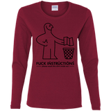 T-Shirts Cardinal / S FuckInstructions Women's Long Sleeve T-Shirt