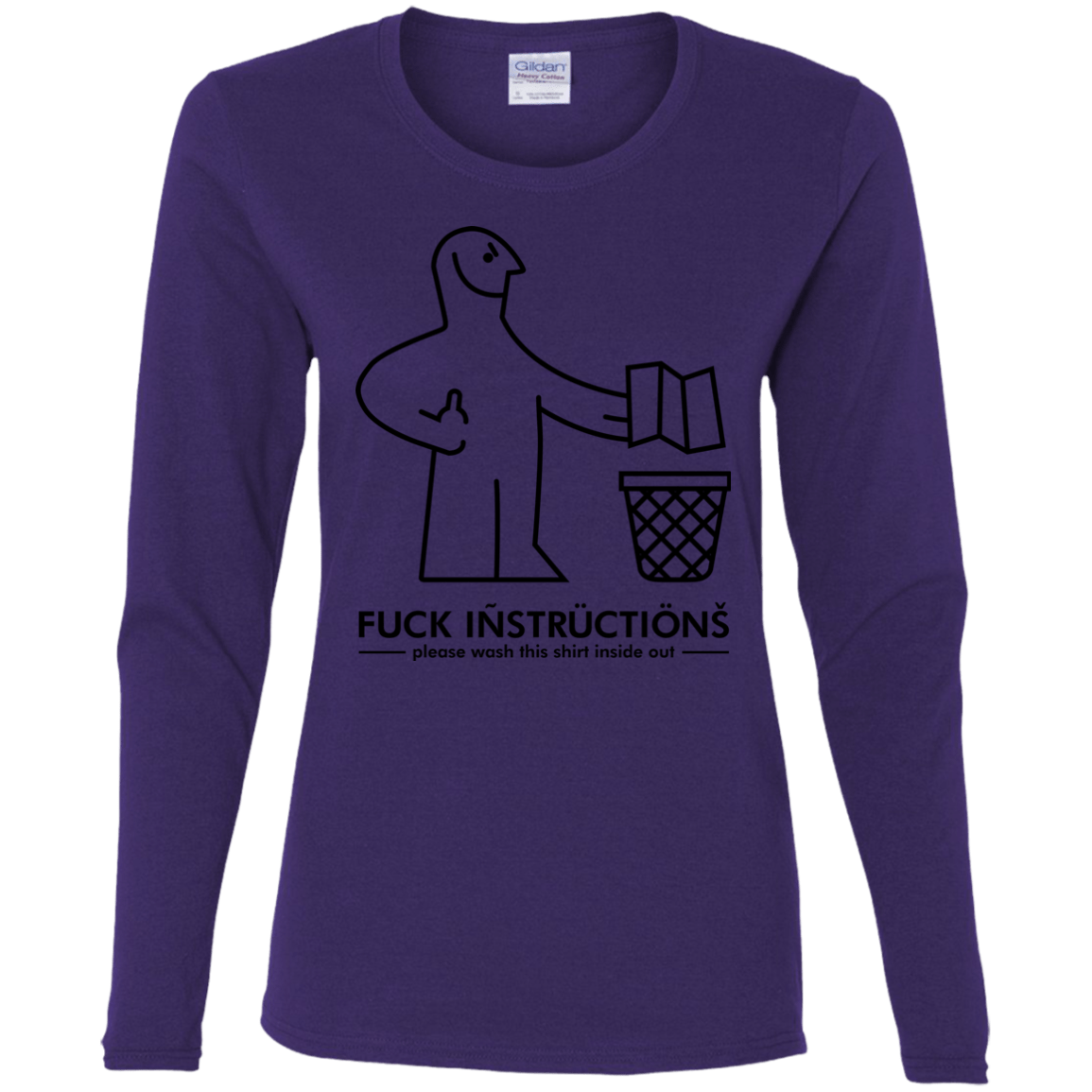 T-Shirts Purple / S FuckInstructions Women's Long Sleeve T-Shirt