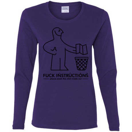 T-Shirts Purple / S FuckInstructions Women's Long Sleeve T-Shirt