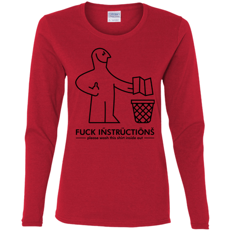 T-Shirts Red / S FuckInstructions Women's Long Sleeve T-Shirt