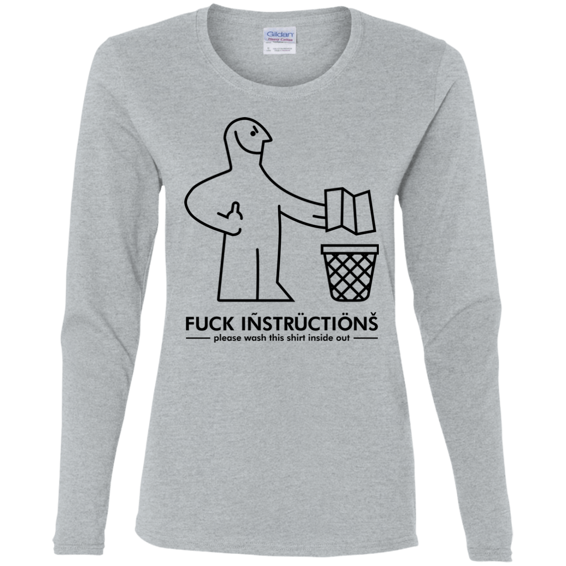 T-Shirts Sport Grey / S FuckInstructions Women's Long Sleeve T-Shirt