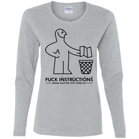 T-Shirts Sport Grey / S FuckInstructions Women's Long Sleeve T-Shirt