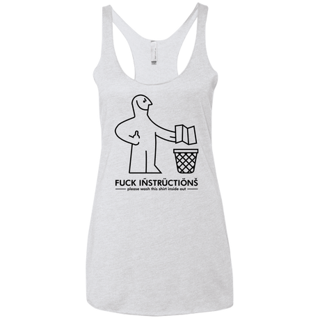 T-Shirts Heather White / X-Small FuckInstructions Women's Triblend Racerback Tank