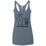 T-Shirts Indigo / X-Small FuckInstructions Women's Triblend Racerback Tank