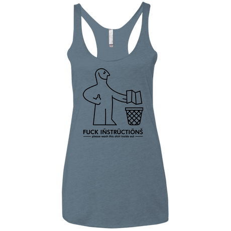 T-Shirts Indigo / X-Small FuckInstructions Women's Triblend Racerback Tank