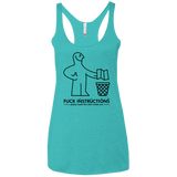 T-Shirts Tahiti Blue / X-Small FuckInstructions Women's Triblend Racerback Tank