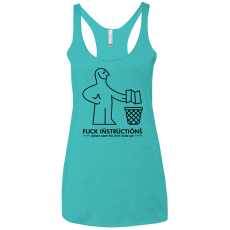 T-Shirts Tahiti Blue / X-Small FuckInstructions Women's Triblend Racerback Tank