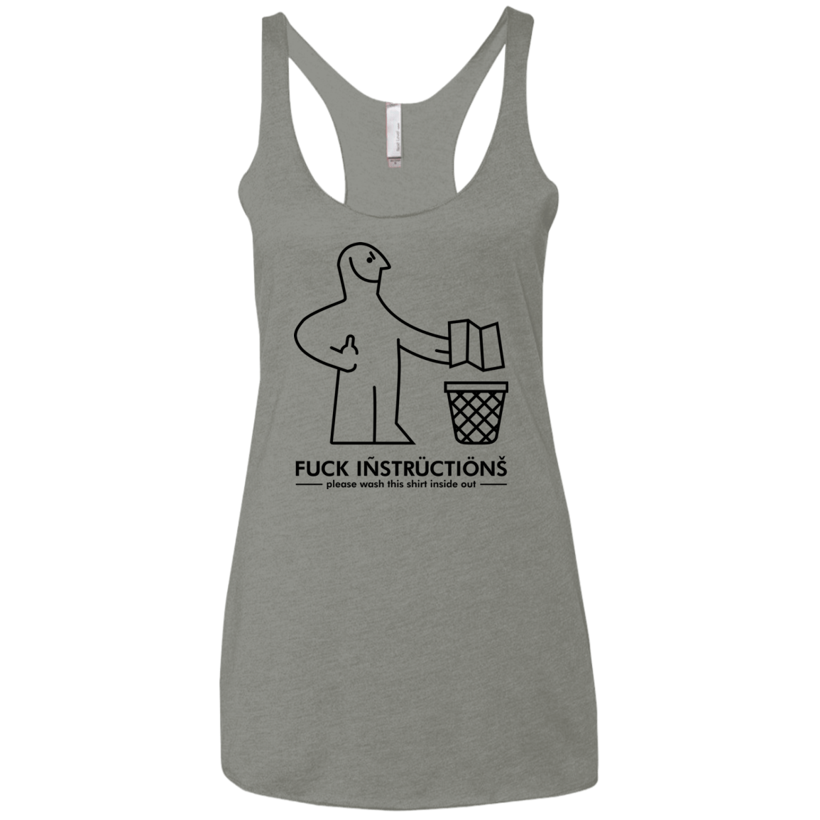 T-Shirts Venetian Grey / X-Small FuckInstructions Women's Triblend Racerback Tank