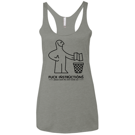 T-Shirts Venetian Grey / X-Small FuckInstructions Women's Triblend Racerback Tank