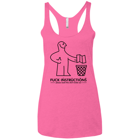 T-Shirts Vintage Pink / X-Small FuckInstructions Women's Triblend Racerback Tank