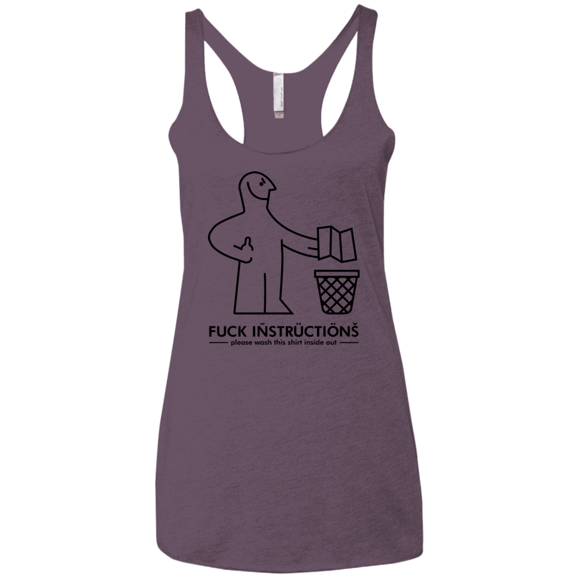 T-Shirts Vintage Purple / X-Small FuckInstructions Women's Triblend Racerback Tank