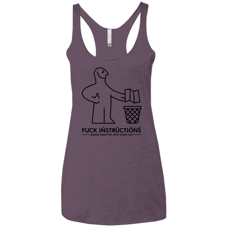 T-Shirts Vintage Purple / X-Small FuckInstructions Women's Triblend Racerback Tank
