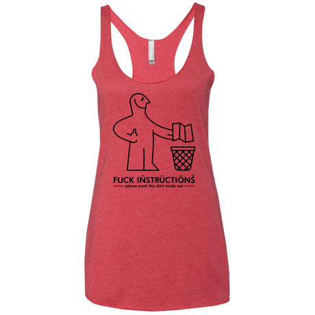 T-Shirts Vintage Red / X-Small FuckInstructions Women's Triblend Racerback Tank