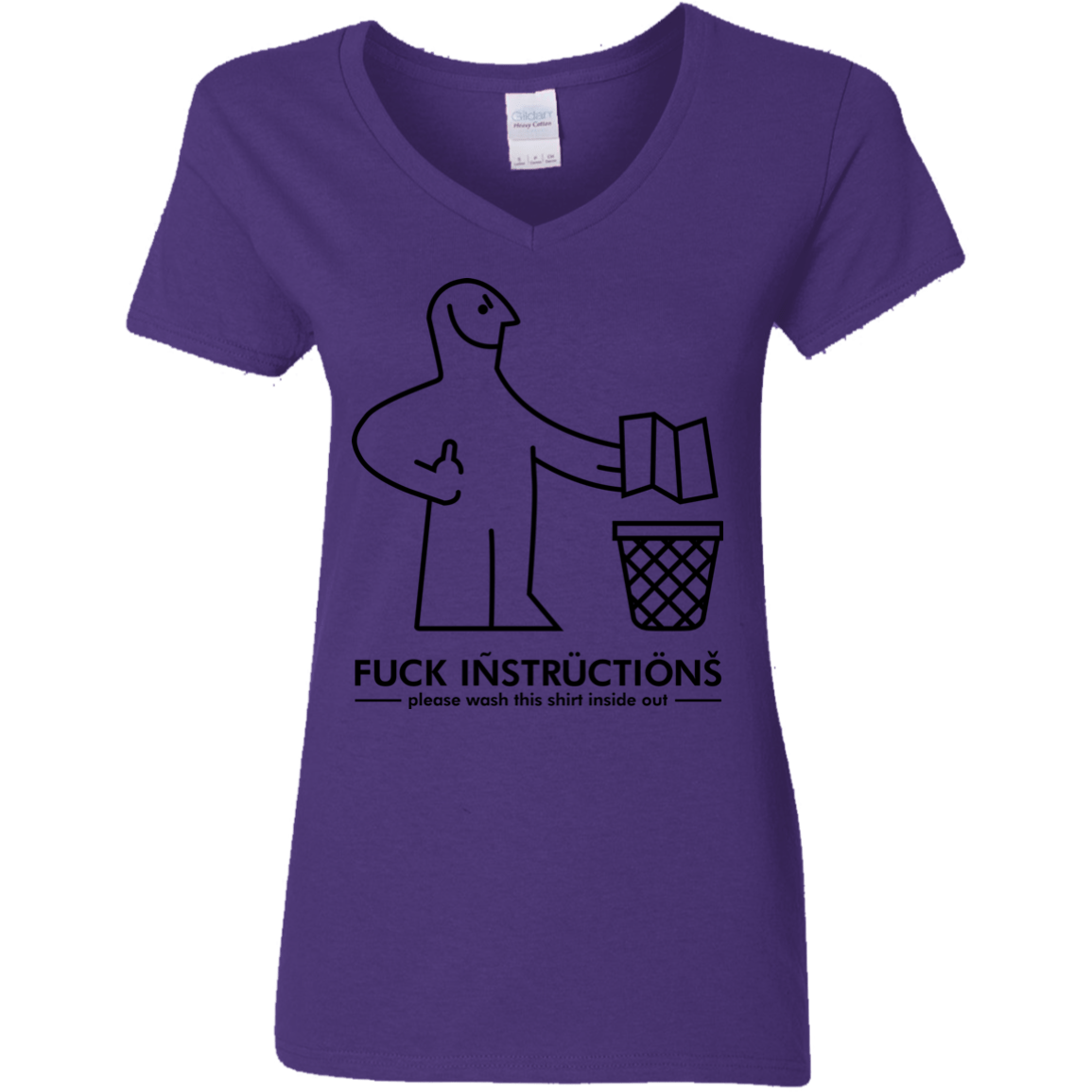 T-Shirts Purple / S FuckInstructions Women's V-Neck T-Shirt