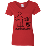 T-Shirts Red / S FuckInstructions Women's V-Neck T-Shirt