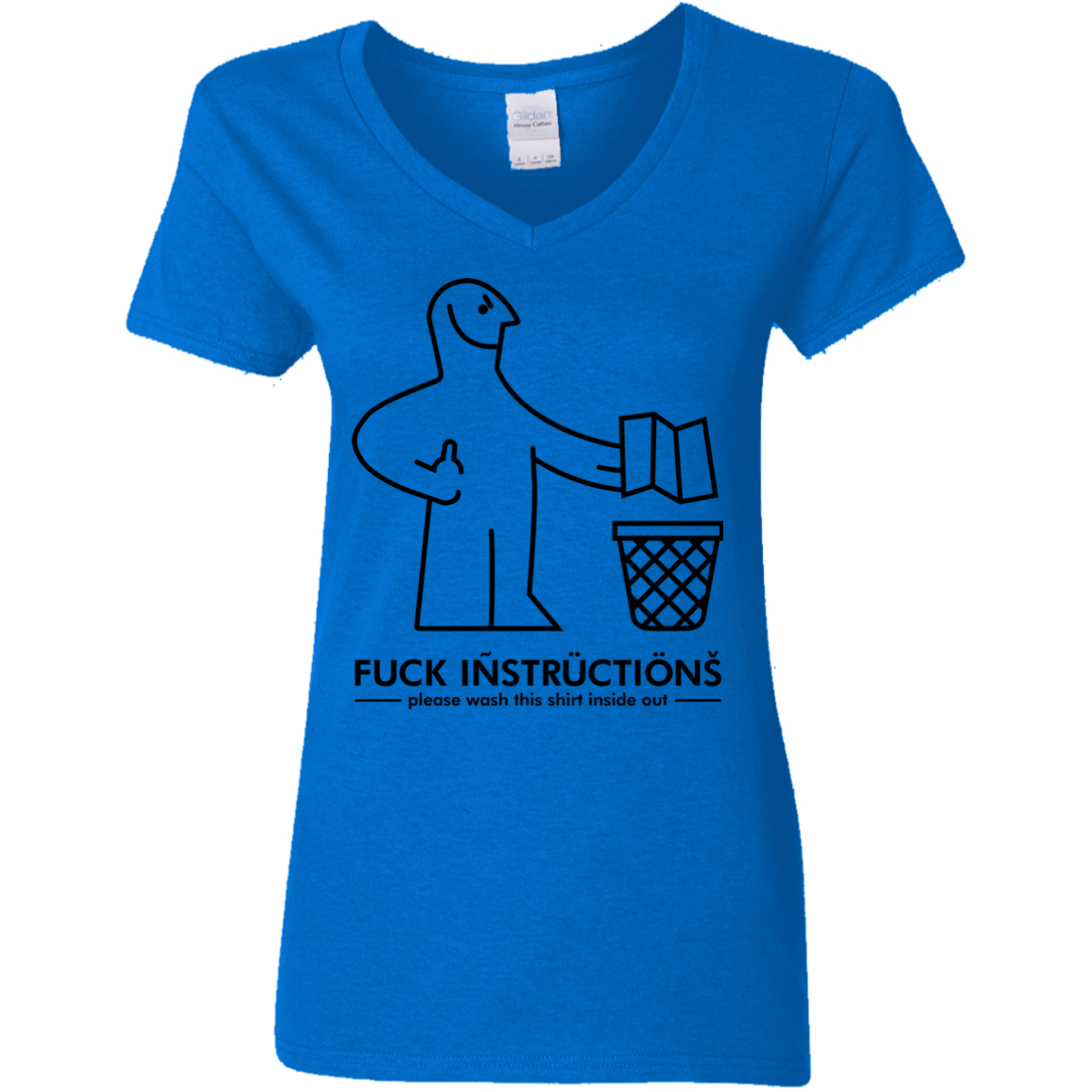 T-Shirts Royal / S FuckInstructions Women's V-Neck T-Shirt