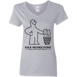 T-Shirts Sport Grey / S FuckInstructions Women's V-Neck T-Shirt