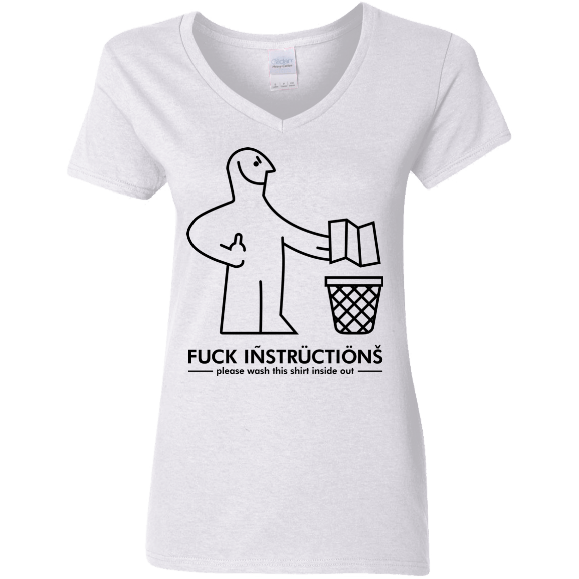 T-Shirts White / S FuckInstructions Women's V-Neck T-Shirt