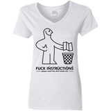 T-Shirts White / S FuckInstructions Women's V-Neck T-Shirt