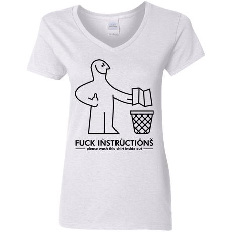 T-Shirts White / S FuckInstructions Women's V-Neck T-Shirt