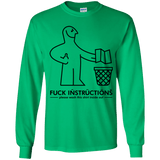 T-Shirts Irish Green / YS FuckInstructions Youth Long Sleeve T-Shirt