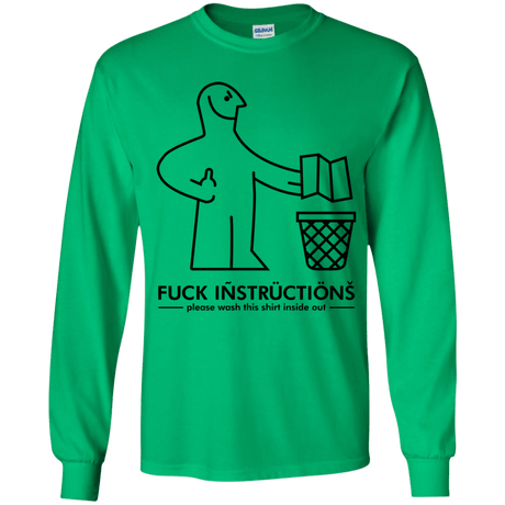 T-Shirts Irish Green / YS FuckInstructions Youth Long Sleeve T-Shirt