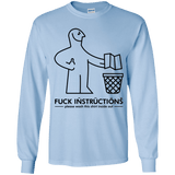 T-Shirts Light Blue / YS FuckInstructions Youth Long Sleeve T-Shirt