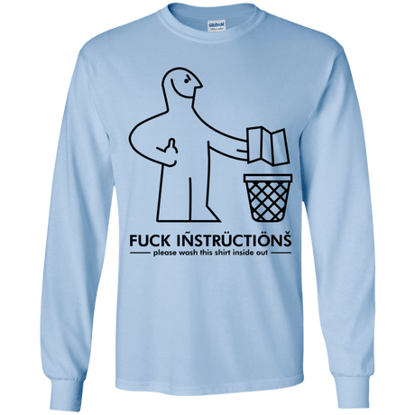 T-Shirts Light Blue / YS FuckInstructions Youth Long Sleeve T-Shirt