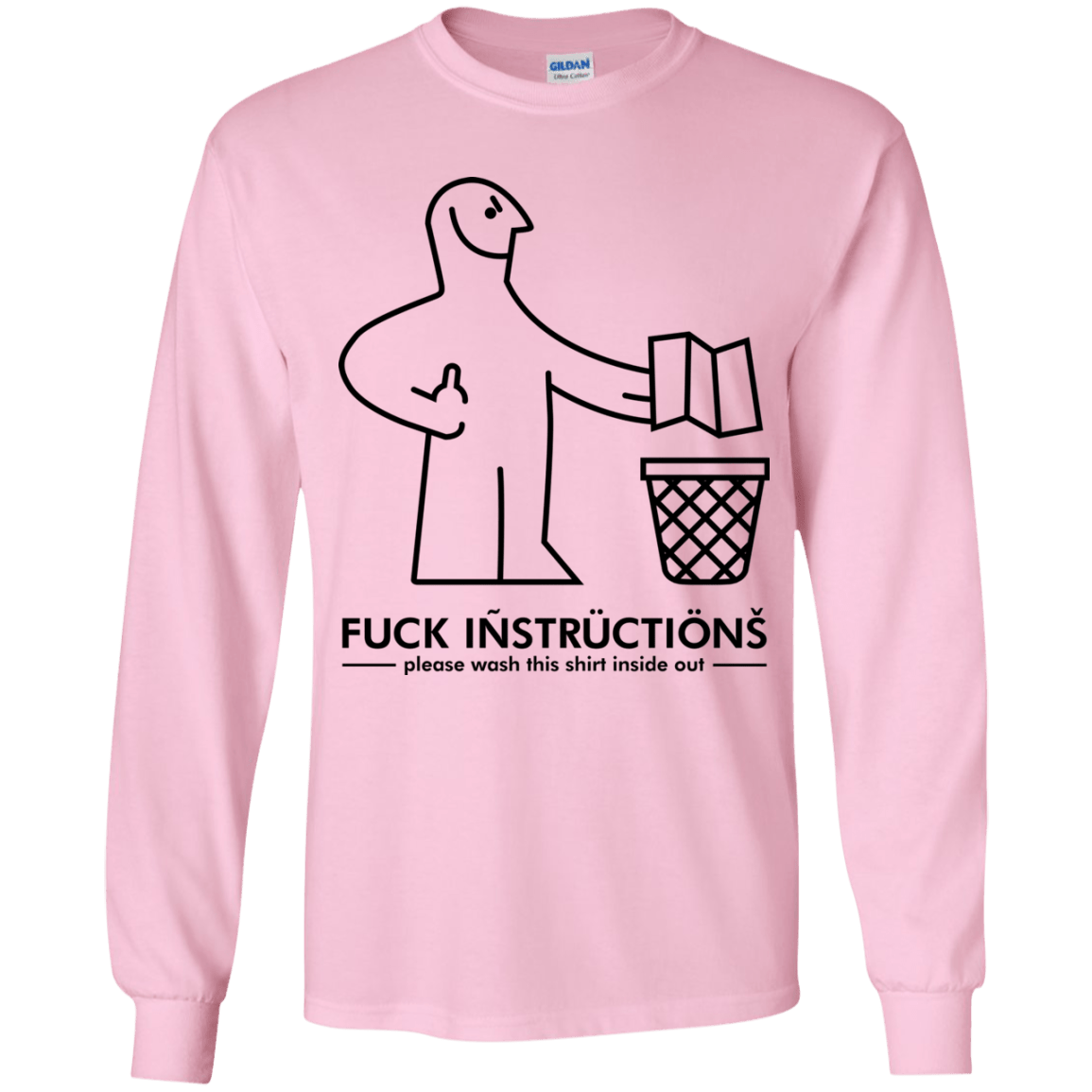 T-Shirts Light Pink / YS FuckInstructions Youth Long Sleeve T-Shirt