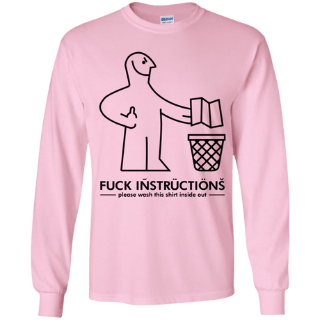 T-Shirts Light Pink / YS FuckInstructions Youth Long Sleeve T-Shirt