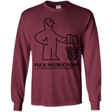 T-Shirts Maroon / YS FuckInstructions Youth Long Sleeve T-Shirt