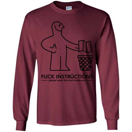 T-Shirts Maroon / YS FuckInstructions Youth Long Sleeve T-Shirt