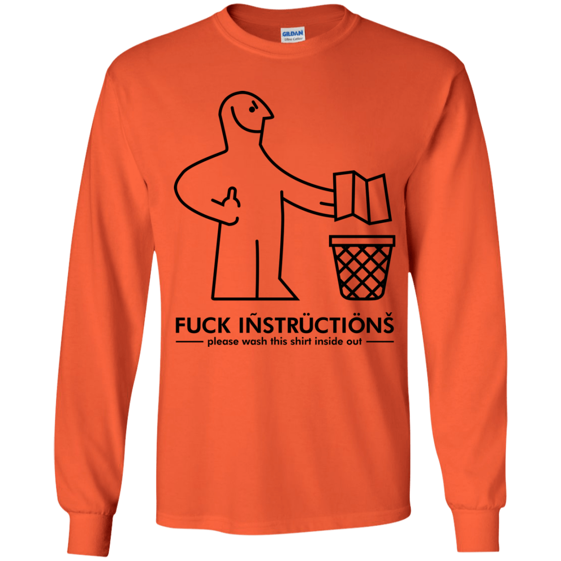 T-Shirts Orange / YS FuckInstructions Youth Long Sleeve T-Shirt