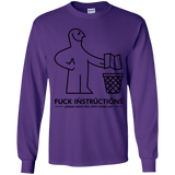 T-Shirts Purple / YS FuckInstructions Youth Long Sleeve T-Shirt