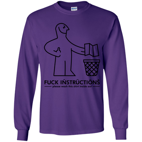 T-Shirts Purple / YS FuckInstructions Youth Long Sleeve T-Shirt