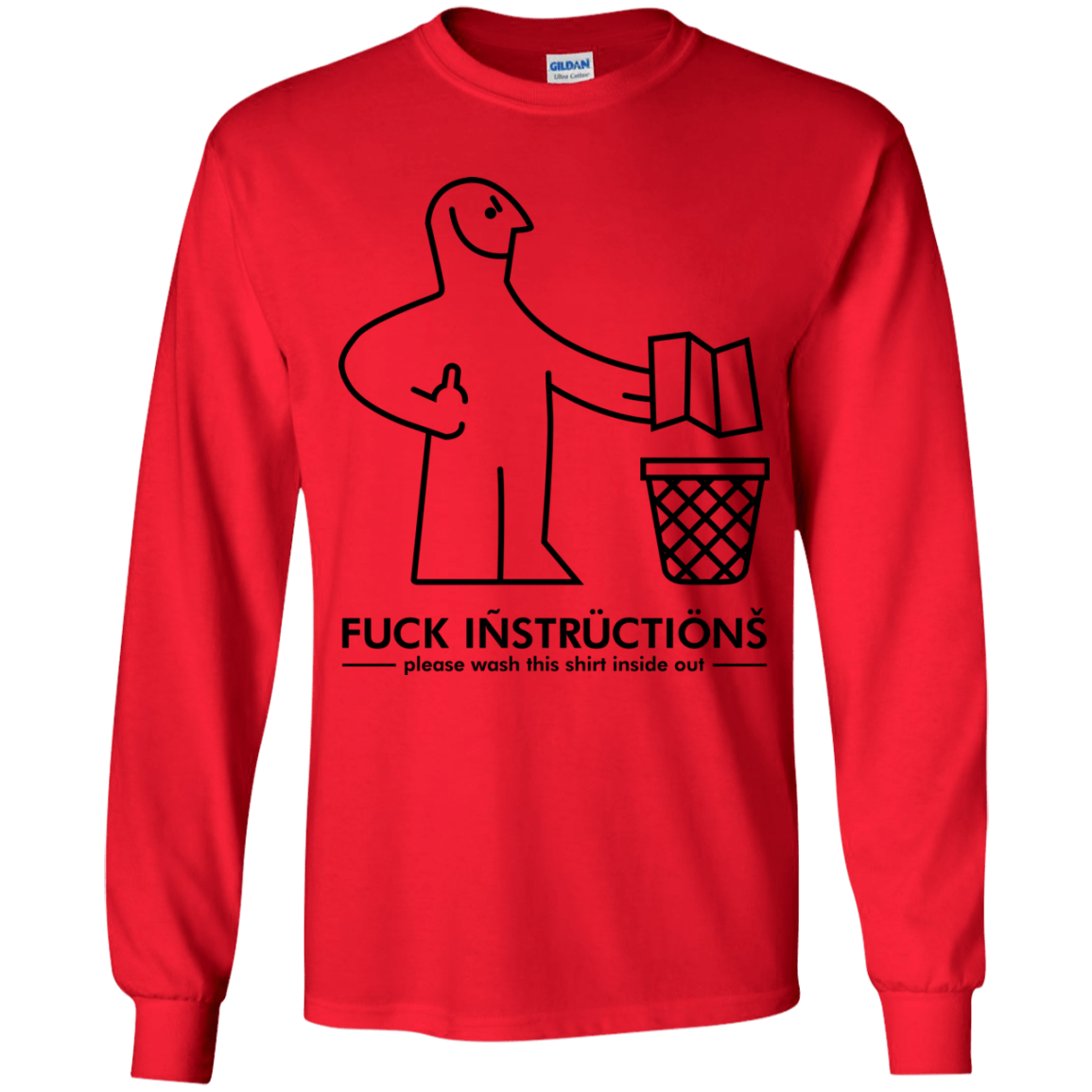 T-Shirts Red / YS FuckInstructions Youth Long Sleeve T-Shirt