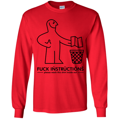 T-Shirts Red / YS FuckInstructions Youth Long Sleeve T-Shirt