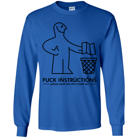 T-Shirts Royal / YS FuckInstructions Youth Long Sleeve T-Shirt