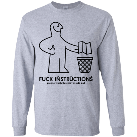 T-Shirts Sport Grey / YS FuckInstructions Youth Long Sleeve T-Shirt