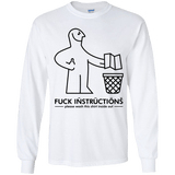 T-Shirts White / YS FuckInstructions Youth Long Sleeve T-Shirt