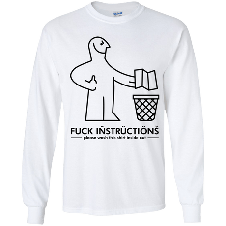 T-Shirts White / YS FuckInstructions Youth Long Sleeve T-Shirt