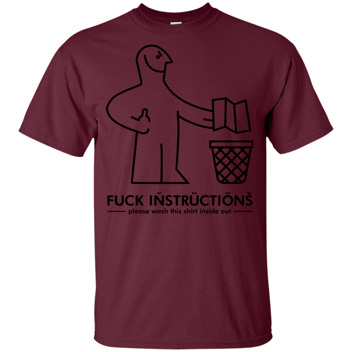 T-Shirts Maroon / YXS FuckInstructions Youth T-Shirt