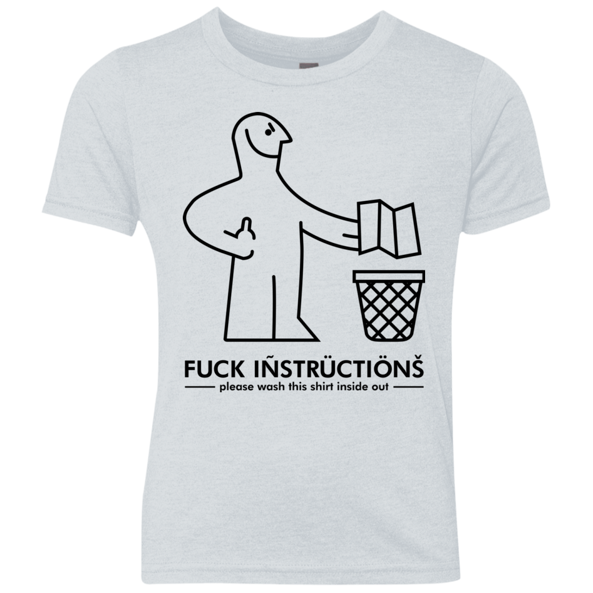 T-Shirts Heather White / YXS FuckInstructions Youth Triblend T-Shirt