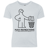 T-Shirts Heather White / YXS FuckInstructions Youth Triblend T-Shirt