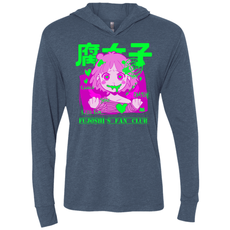 T-Shirts Indigo / X-Small Fujoshi Triblend Long Sleeve Hoodie Tee
