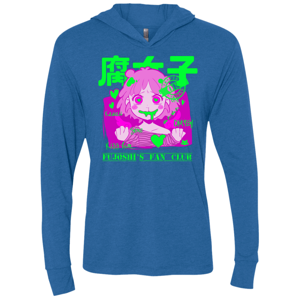 T-Shirts Vintage Royal / X-Small Fujoshi Triblend Long Sleeve Hoodie Tee